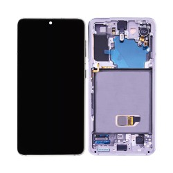 Touch+Display+Frame Samsung Galaxy S21 5G/G991 Con Cámara Service Pack Blanco Fantasma